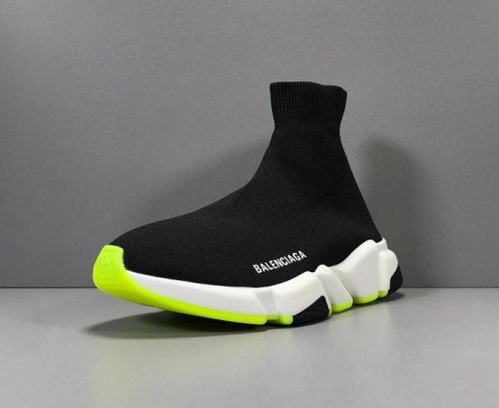 Balenciaga Speed Trainer Shoes Black Volt
