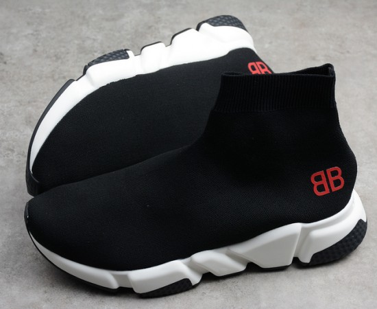 Balenciaga Speed Trainer Shoes BB Black Red