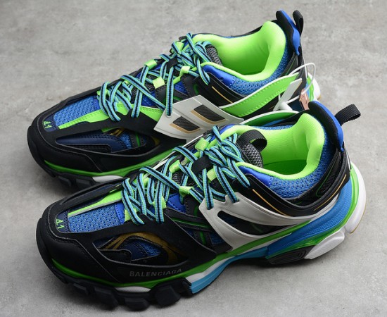 Balenciaga Track Trainer Sneakers Black White Green Blue