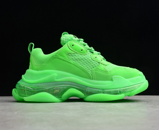 Balenciaga Triple S Clear Sole Trainer Sneaker Neon Green
