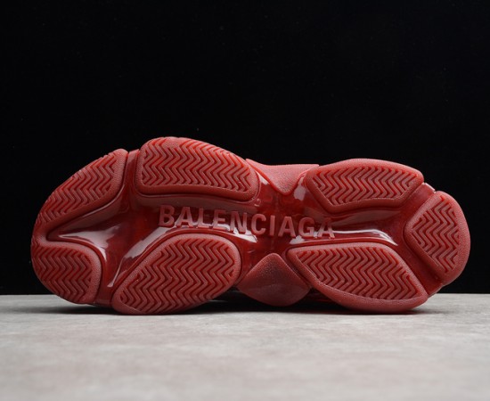 Balenciaga Triple S Clear Sole Trainer Sneaker Red