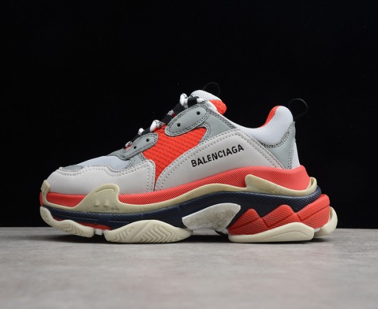 Balenciaga Triple S Trainer Sneakers Red Grey