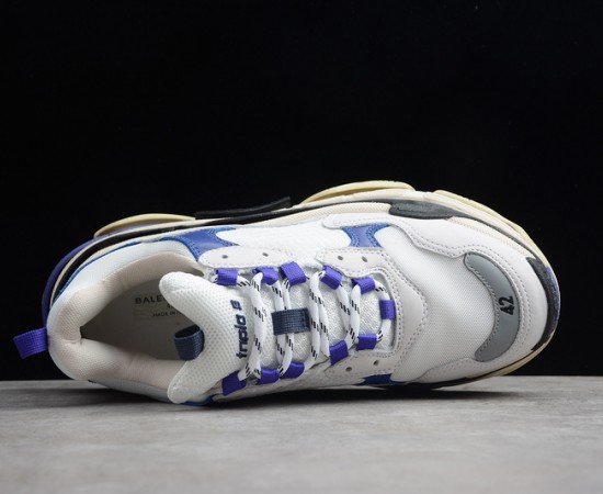Balenciaga Triple S Trainer Sneakers White Blue Purple