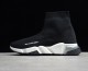 Balenciaga Speed Lt Clear Sole Knit Sock Sneakers Black White