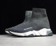Balenciaga Speed Lt Clear Sole Knit Sock Sneakers Silver Grey