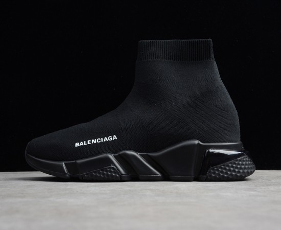 Balenciaga Speed Lt Clear Sole Knit Sock Sneakers Triple Black