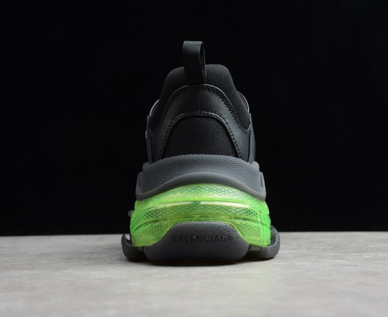 Balenciaga Triple S Clear Sole Sneakers Black Green