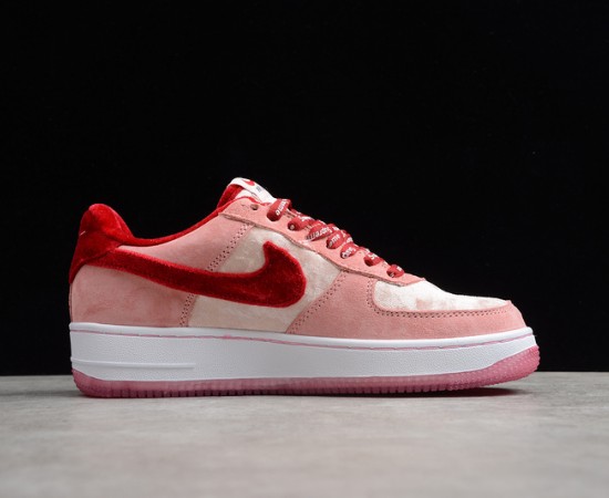 Nike Air Force 1 Low Supreme Pink Red Velvet Custom