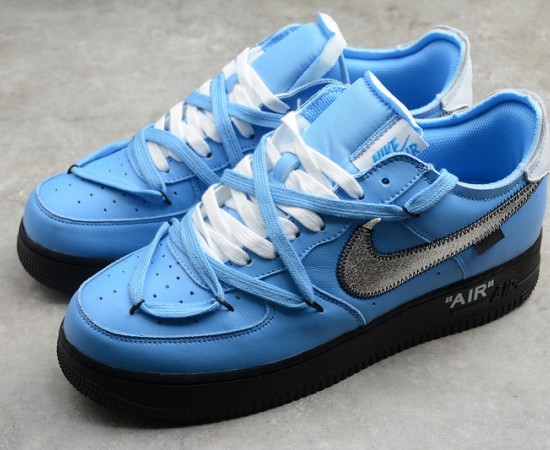 Off-White x Nike Air Force 1 Low Blue Black Silver 2020