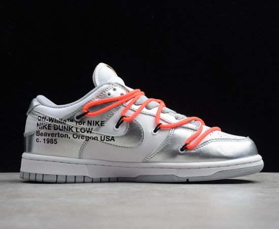 Off-White x Nike Dunk Low Silver