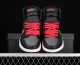 Air Jordan 1 Retro High Black Satin Gym Red shoes 555088-060
