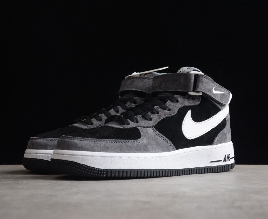 Nike Air Force 1 07 Mid Dark Grey Black White Shoes QT3369-996