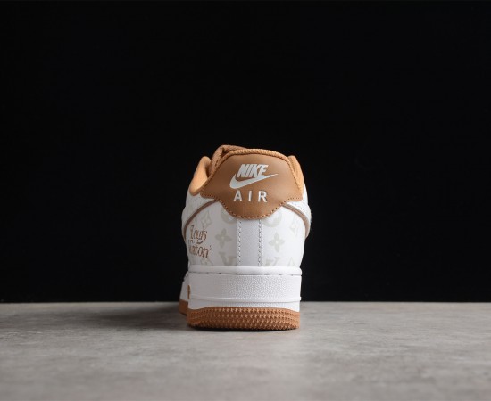 LV x Nike Air Force 1 07 Low White Brown Grey DR9868-300