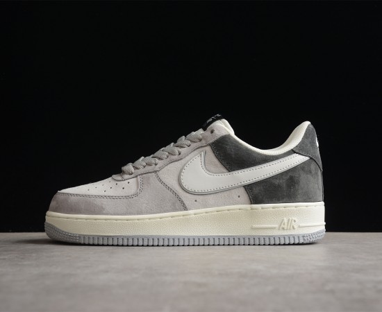 Nike Air Force 1 Low Grey Black White Suede Shoes DW0831-896 