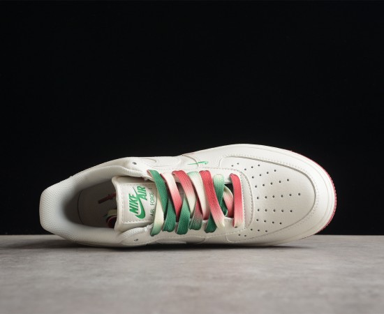 Nike Air Force 1 07 Low Cream White Green Red BO8569-034