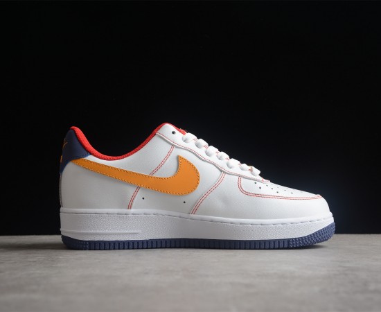 Nike Air Force 1 07 Low White Red Line Yellow Tick AF1234-010