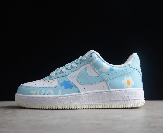Nike Air Force 1 07 Low White Blue Flowers CW2288-661