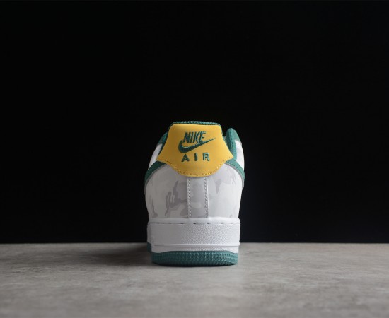 Nike Air Force 1 07 Low White Dark Green Yellow AF1234-009