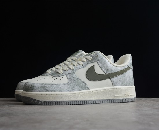 Nike Air Force 1 07 Low Beige Army Green White Shoes BL5866-906