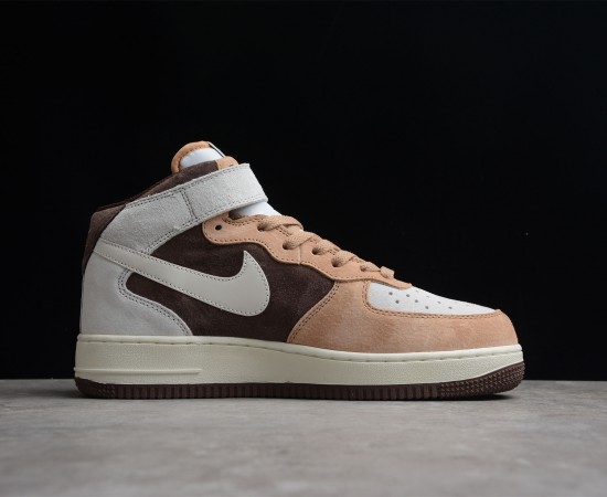Nike Air Force 1 07 Mid Coffee White Brown Shoes AL6896-556